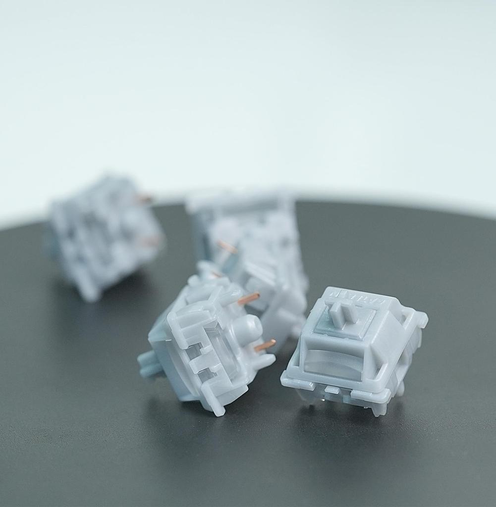 GATERON Smoothie Silver Клавиатура Линейный RGB LED 5-контактный Заводская смазка 45 гс Полный POM Переключатель клавиш для механической клавиатуры MX, (105pcs)