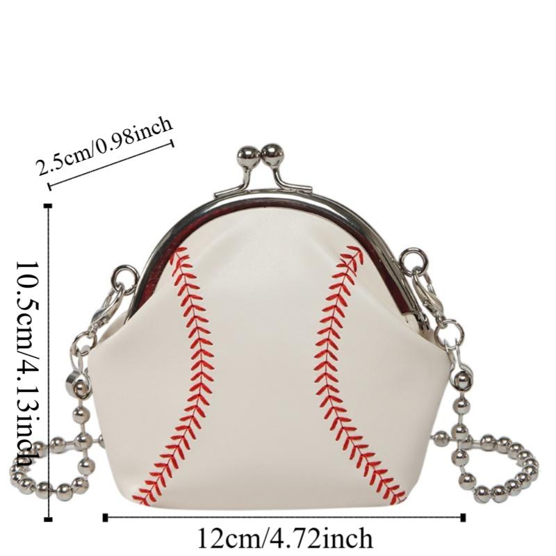 Personalized Chain Mini Shell Bag Funny Baseball Design Vintage Crossbody Purse Gift