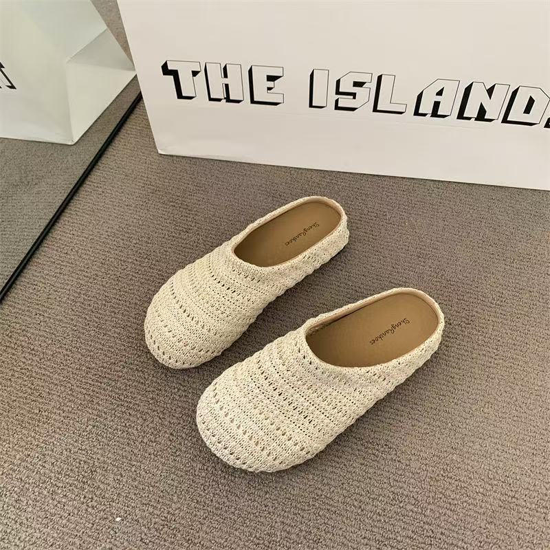 Французские ретро нишевые ручной вязки ажурные платформенные ленивые туфли Бокен