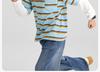 Left West children's clothing boys' long sleeved T-shirt children's fake two-piece striped spring and autumn 2026 new boys' and boys' base shirt