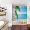 Allenjoy 72" x 72" Tropical Beach Shower Curtain Summer Seaside Scene Ocean Island Palm Tree Bathroom Decorations Curtain Durable Bathtub Showers