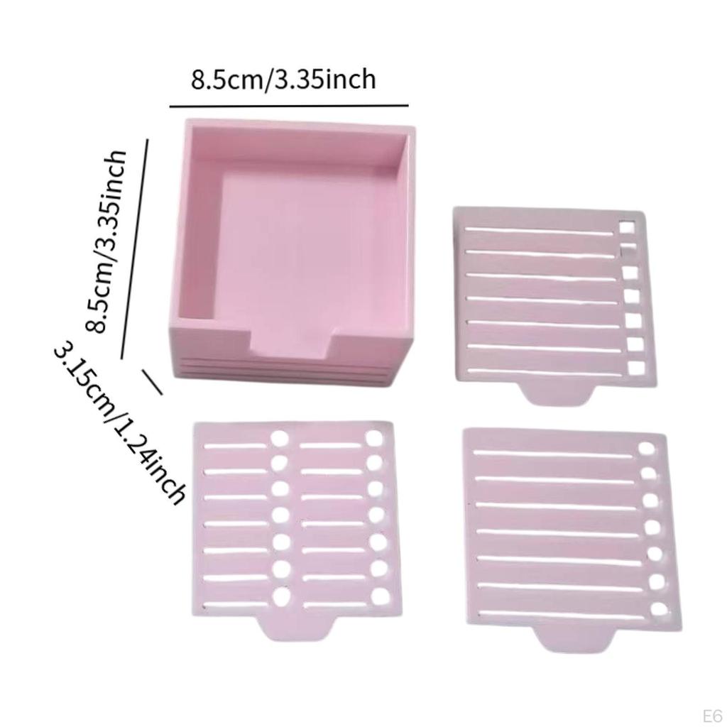 Sticky Note Holder with Stencil Memo Dispenser Easy To Use Business Card Office Desk