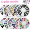 12 In 1 Small Disc Nail Drill Mixing Flat Rhinestones for Nail Art Decorations