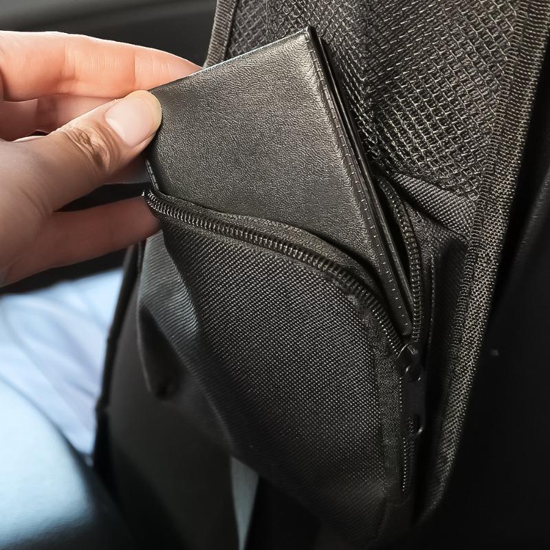 Подвесная сумка для автомобильных сидений Многофункциональная сумка для хранения вещей из ткани Оксфорд с фиксированными крючками Универсальный автомобильный мешок для мусора