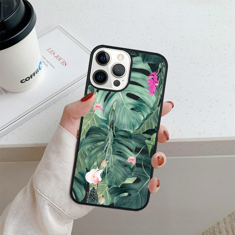 Зеленый лист Монстеры Чехол для телефона Для iPhone 17 Air 16 pro max 15 14 plus 12 13 Защитная крышка coque