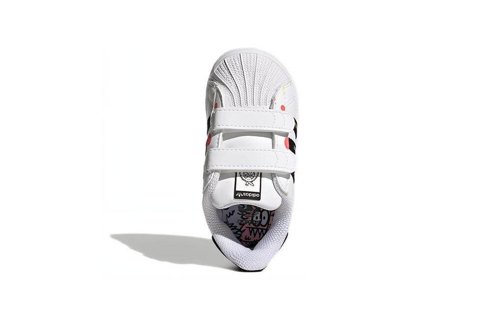 Adidas Originals Superstar Collection Cf I Hook and loop Abrasion Resistant Low top Skateboard Shoes White Black Blue H05269