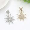 Fashionable New Earrings With Diamond Inlay And Rear Hanging Snowflake Earring Accessories Six Pointed Star Accessories