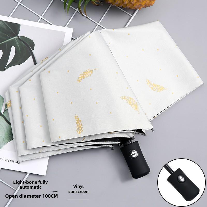 Компактный автоматический симпатичный солнцезащитный козырек и зонт с защитой от УФ-излучения для студентов - двойное использование для солнца и дождя