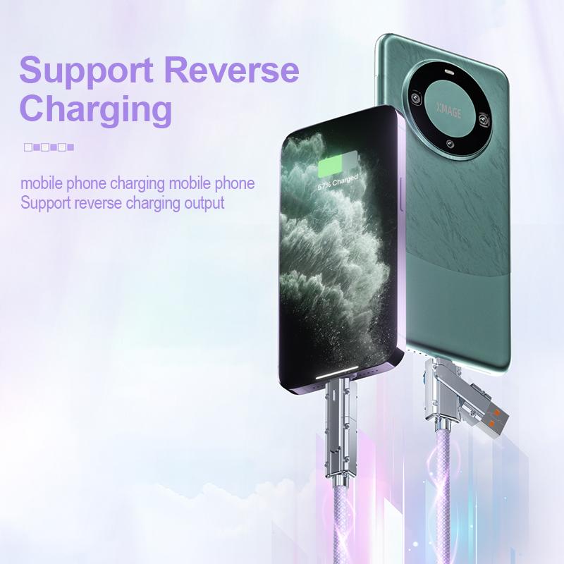 Новый 100 Вт 2 в 2 оплетке PD быстрый USB-кабель для Huawei/Honor выдвижной портативный 4 в 1 зарядный кабель Micro USB Type C для iPhone Samsung