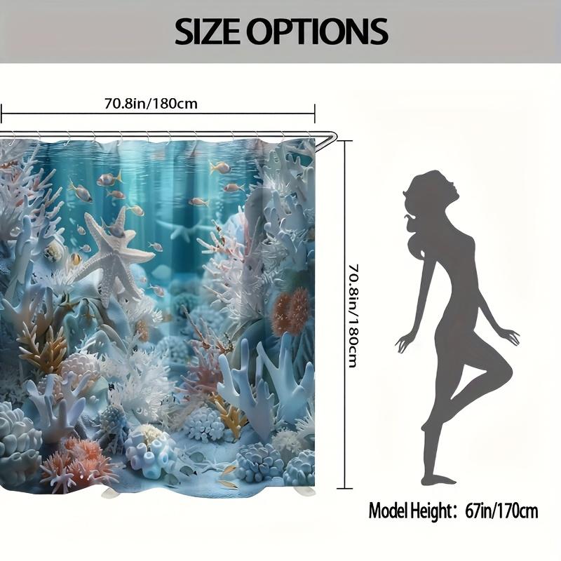 1/4 шт. Набор занавесок для душа для ванной комнаты Морской ветер Ракушка Морская звезда Занавеска для ванной с 12 крючками Нескользящие коврики Коврик для крышки унитаза Перегородка для ванной