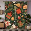 Christmas gift box printed curtains   pole bag curtains   Christmas decorations   daily home decorations   room decorations