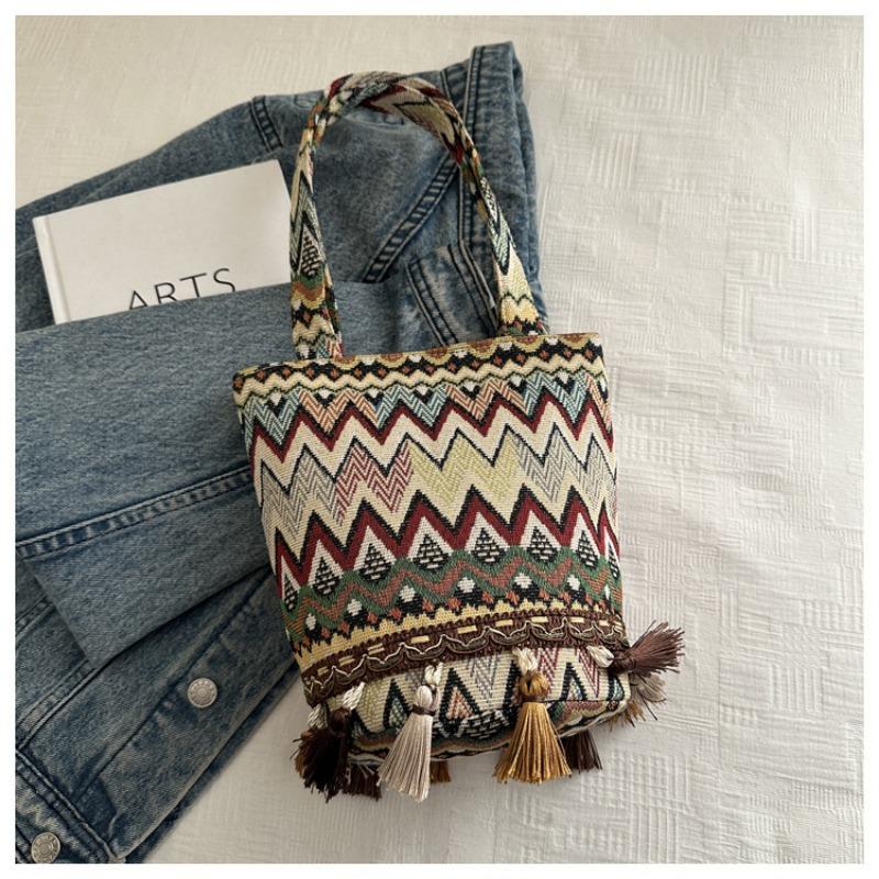 Сумка-ведро Niche с бахромой Холщовая сумка Niche Универсальная сумка-ведро на одно плечо