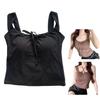 Weuiean Camisole with Wide Halter One Size Fits Most Women's 2-Way Cups, Straps, Ribbon, Neck, Wireless, (Black) LCBX-68