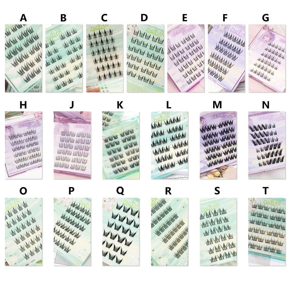 Glue Free Manga Lashes With Jelly Glue Strips 3D False Eyelashes Cat Elf Eyelashes Party Supplies