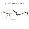New, business half-frame metal anti-blue glasses, men's light luxury square frame optical glasses, in stock.