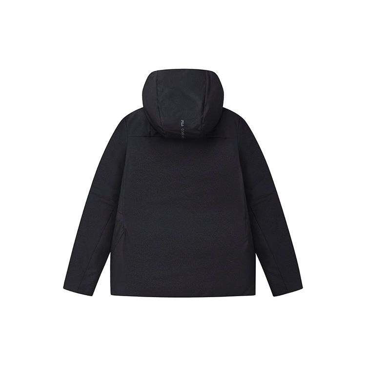 Fila Однотонная спортивная толстая теплая пуховая куртка с капюшоном для мужчин, верхняя одежда, черная F11M147908FBK