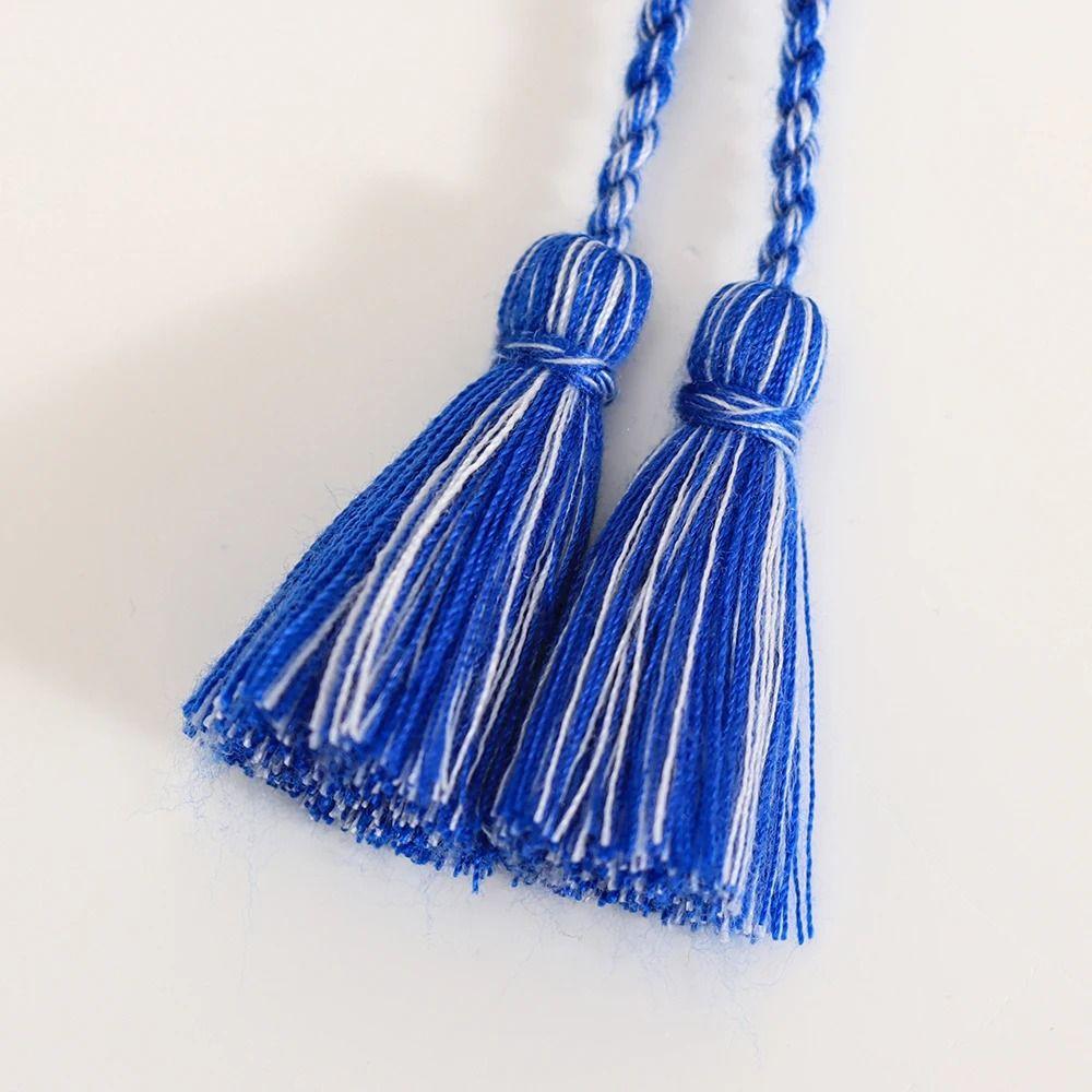 Складываемые плетеные браслеты-шармы, регулируемый веревочный браслет с синими глазами, женский, для девочек