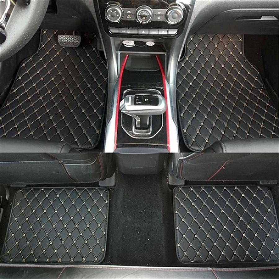 4pcs PU Leather Universal Auto Car Floor Mats Front Rear Liner Weather Set