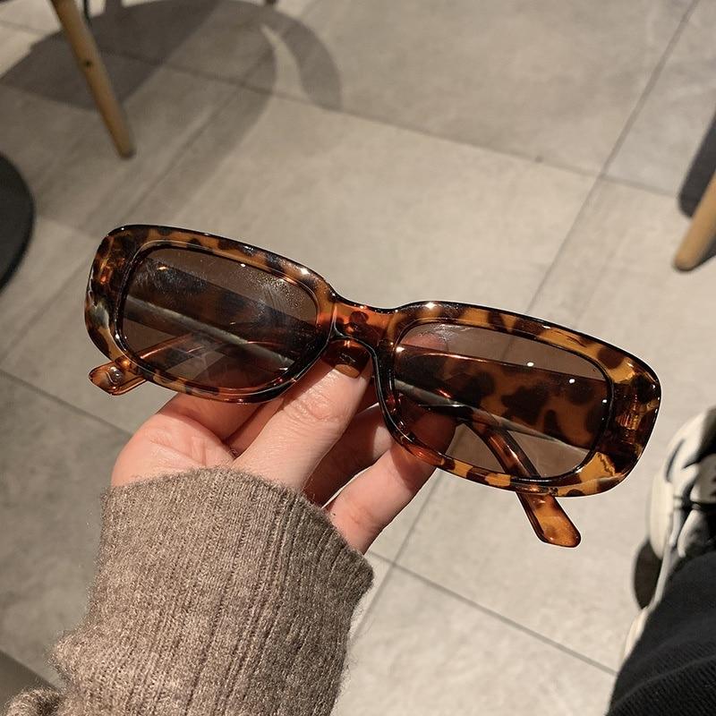 Женские винтажные солнцезащитные очки, маленькие прямоугольные овальные дизайнерские очки с защитой UV385, антибликовые модные очки
