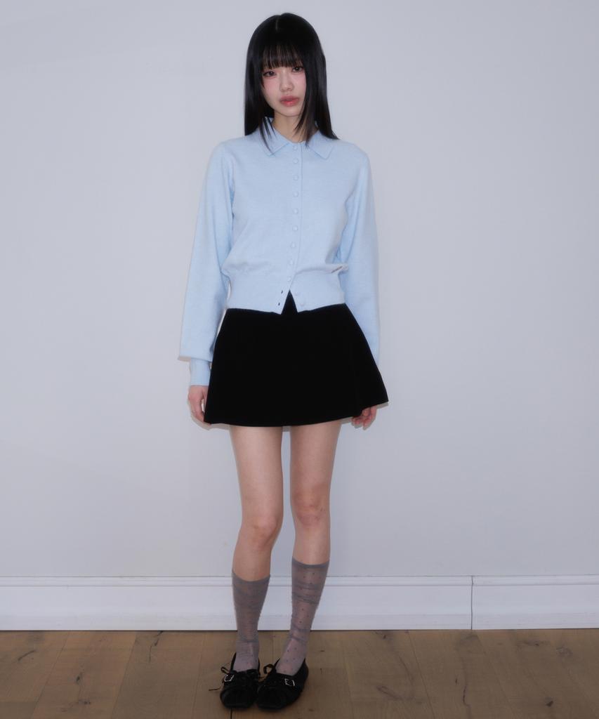 Rose Franz Frill Waist Pintuck Miniskirt [Black]