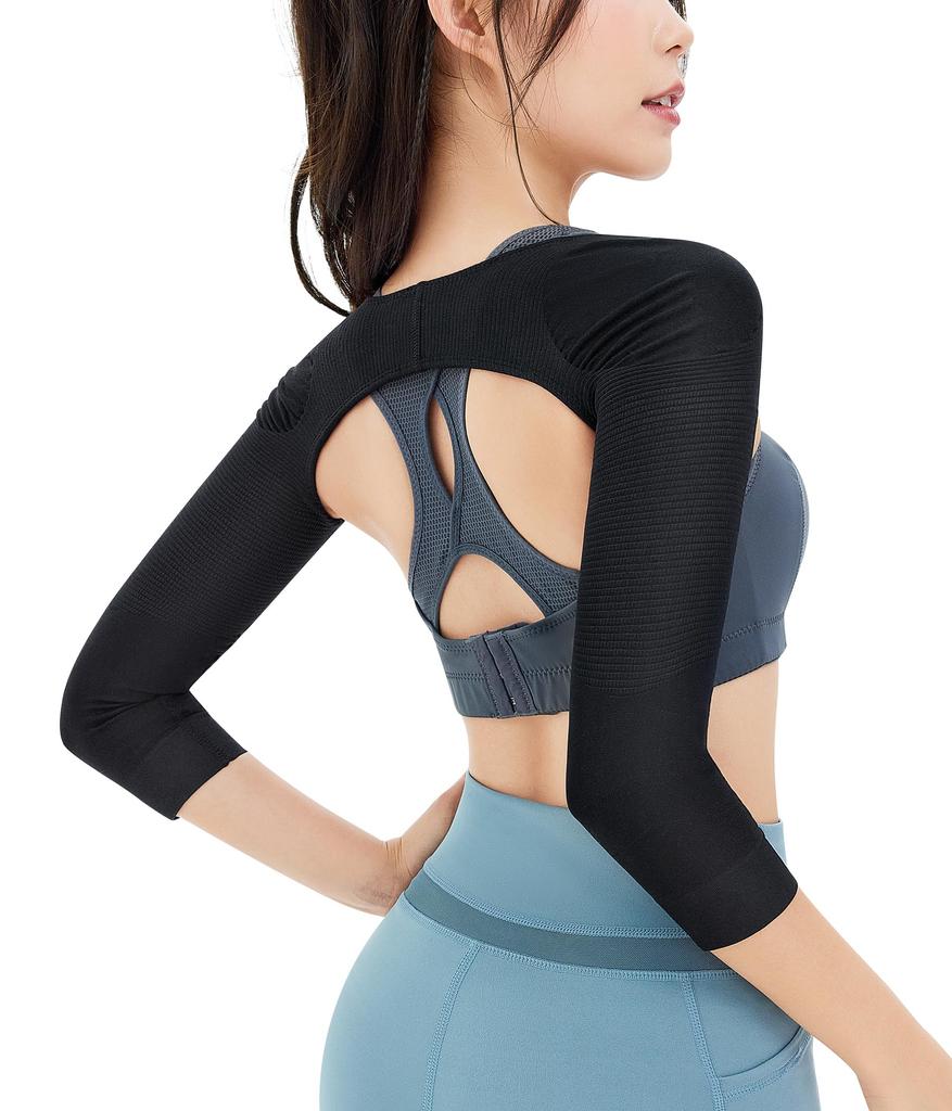 CtriLady Shoulder Arm Shapewear for Upper Compression Upper Arm Elastic Supporter, Supporter, Women, Arm, Belt, Shaper, (Black, XL)
