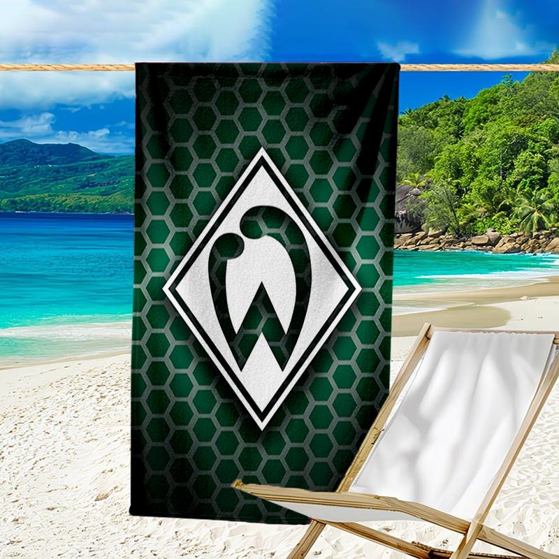 Green Werder Symbol Beach Towel - Soft, Absorbent Microfiber, Lightweight, Ideal for The Beach, Parties, Travel, Camping fan gifts