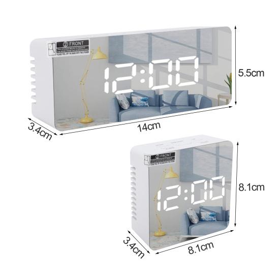 Прямоугольный квадратный многофункциональный светодиодный дисплей-будильник для дома
