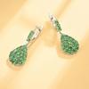 Bolaijewelry Натуральный зеленый гранат-цаворит, драгоценный камень, серьги из стерлингового серебра 925 пробы, изысканные украшения для женщин, подарок маме