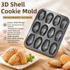 12 Hole Cake Mold Carbon Steel Baking Tray Sturdy Cupcake Mold  Baking Tool