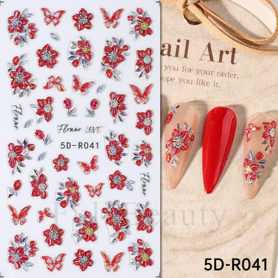 Nail Art Stickers Romantic Valentine's Day Mini Colorful Heart Embossed Three-dimensional Adhesive Nail Stickers