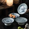 Chinese Blue and White Porcelain Fruit Plate Living Room Office Table Dessert Candy Cake Tea Tray Delicate Ceramic Snack Tray