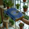 Ручная работа Кожаный дневник со сглазом: Сине-золотая Книга Теней