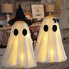 Cute Witch Hat Ghost Decor Spooky Light Up Halloween Ghost Decorations for Indoor Home Mantel Shelf Diy Ghost Tabletop Decor