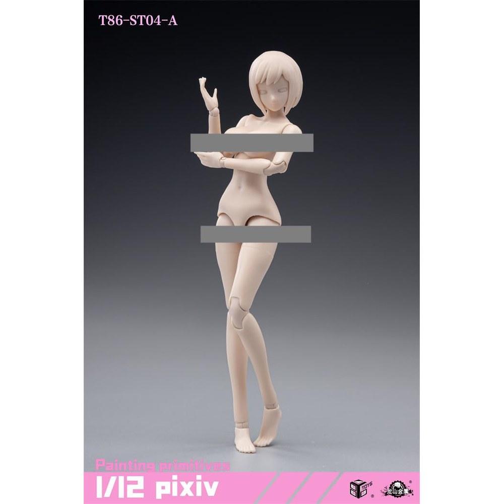 TOYBARJAPAN 1/12 Экшен-фигурка T86-ST Жемчужно-белая кожа Женское тело Неокрашенная голова и набор кулаков T86-ST04-A Очень большая грудь
