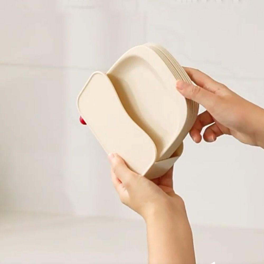 Anti-drop Trash Tray Square Shape Garbage Plate Meal Plate Snack Plate  Camping