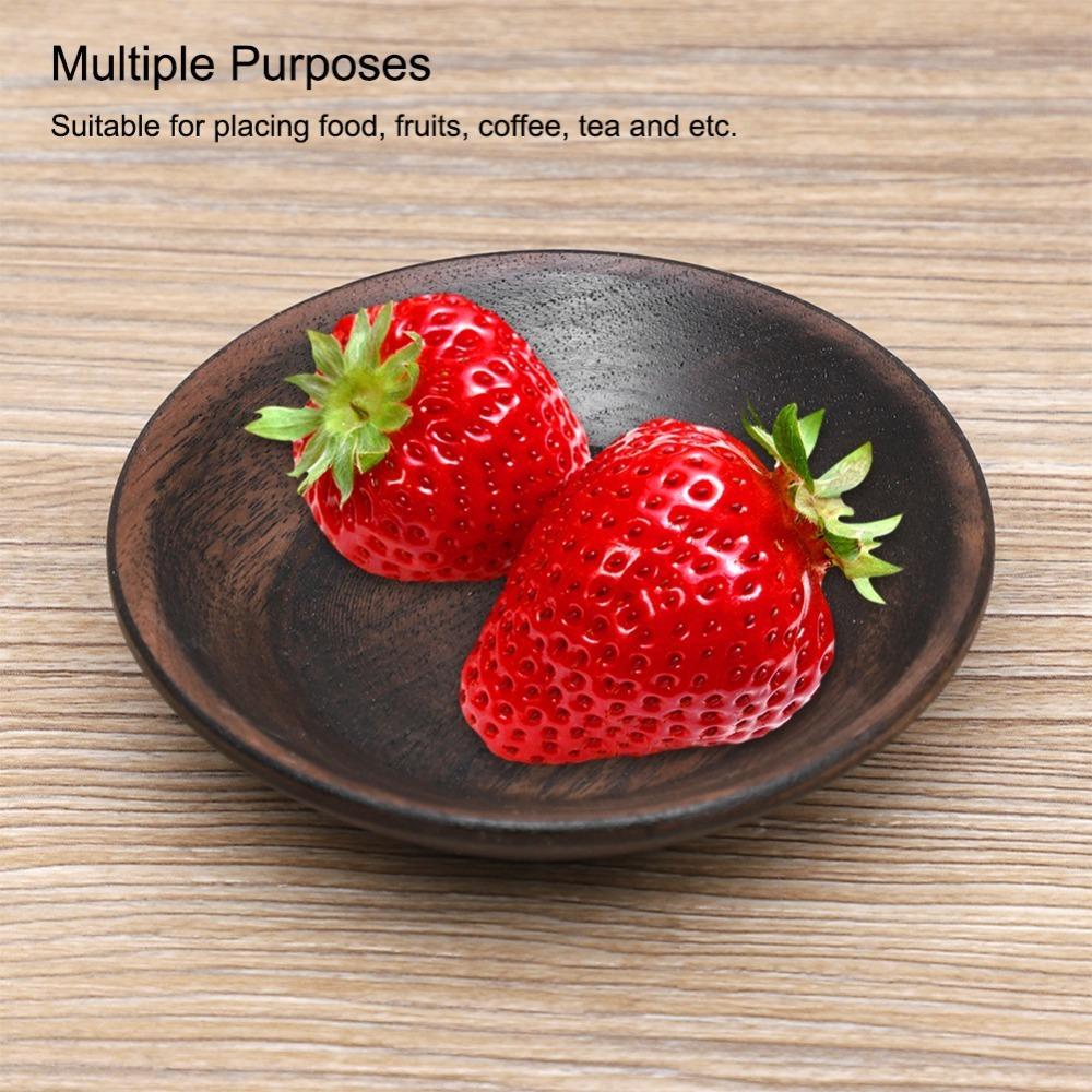Shallow Raised Edge Fruit Dish Round Surface Serving Saucer Household Plate Dining Table