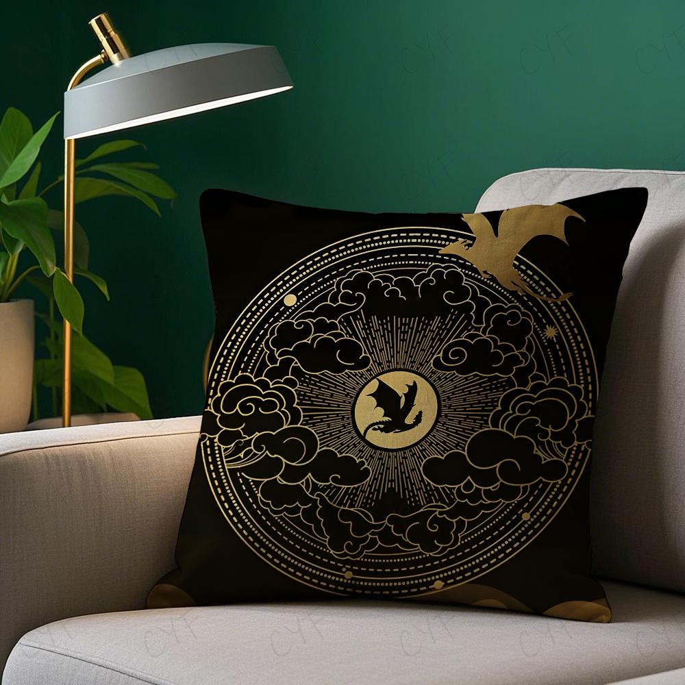 F-Четвертый W-Wing Дракон Наволочка Наволочка Клещестойкая Подушка Невидимая молния Шелковистый короткий плюш Чехол для диванной подушки