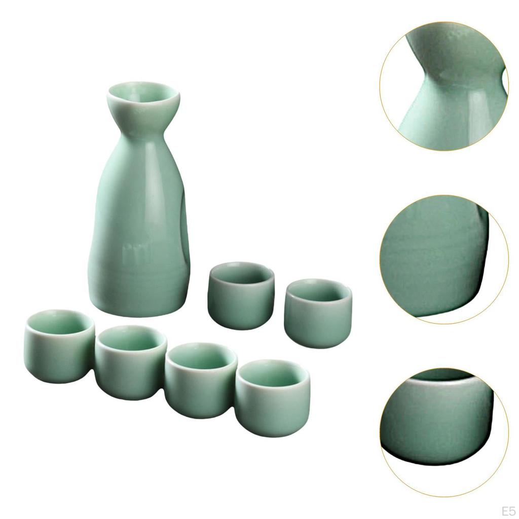 Ceramic Sake Set Pot Cups Crafts Gifts Creative with 6 Traditional Drink