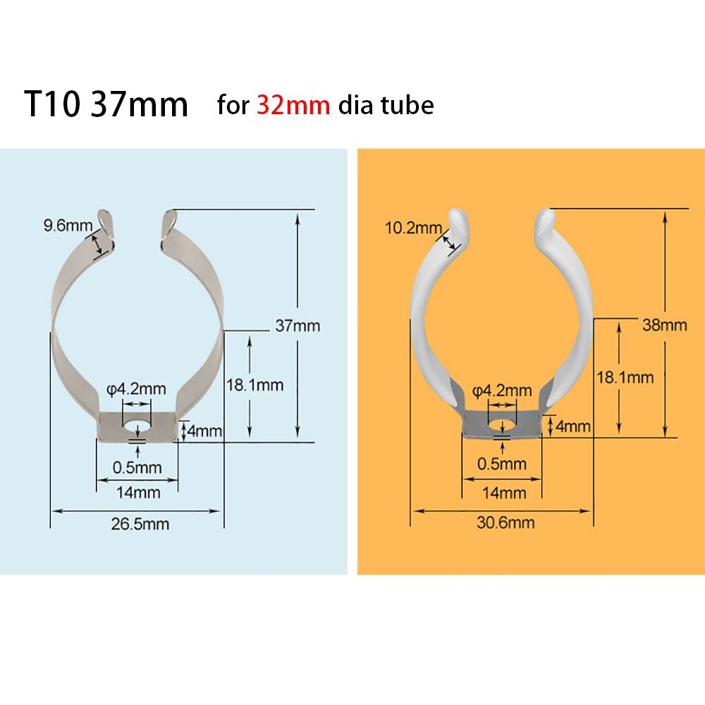 10Pcs Clamp Holders Lamp Tube Clip Heavy Duty Pipes Clamp Spring Terry Clip  for 25mm/32mm Dia Tube