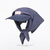 French Tied Headband, Duckbill Cap, Women, Summer Travel, Taking Photos for Sun Protection, Letter Grid, Triangular Scarf, Headscarf