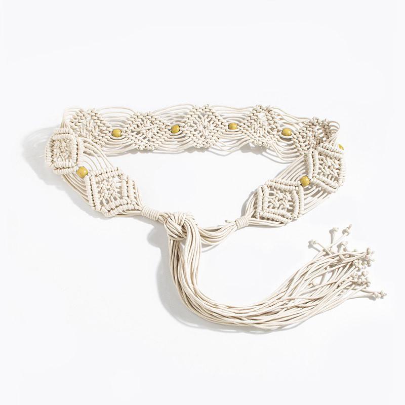 Bohemian Resort Waist Belt With Handmade Beaded Weaving For Womens Style Summer