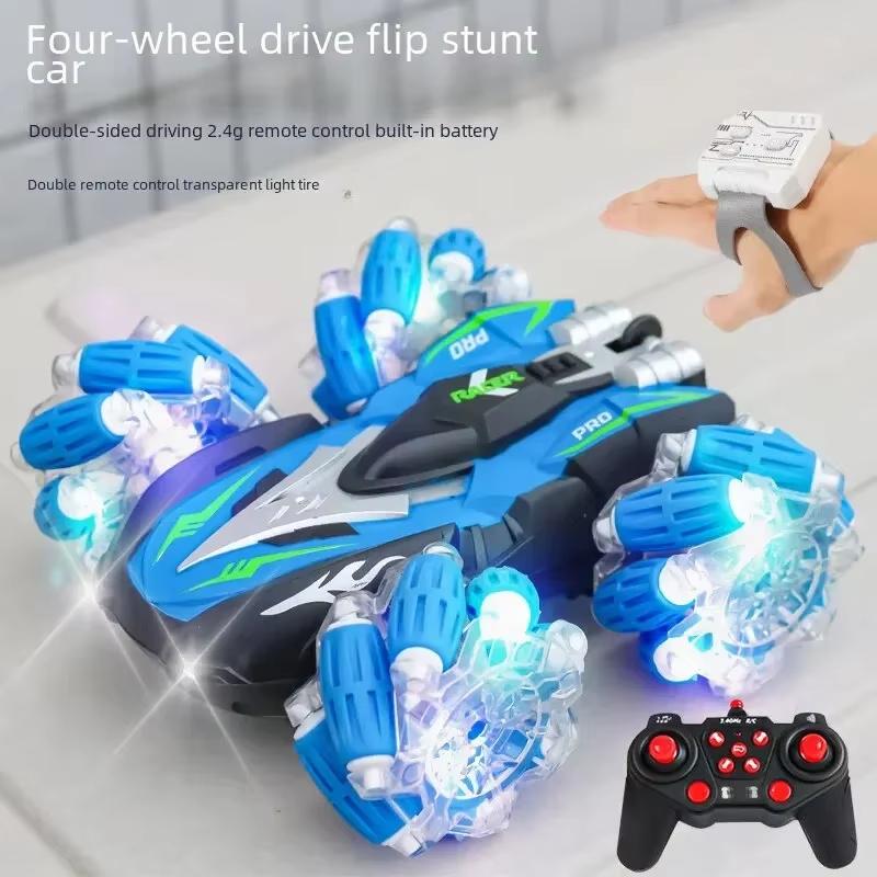 Новый 2.4g Rc гоночный автомобиль портативный двухсторонний трюковой дрифт автомобиль зарядка высокоскоростной внедорожник полноприводный внедорожник электрическая детская игрушка подарок