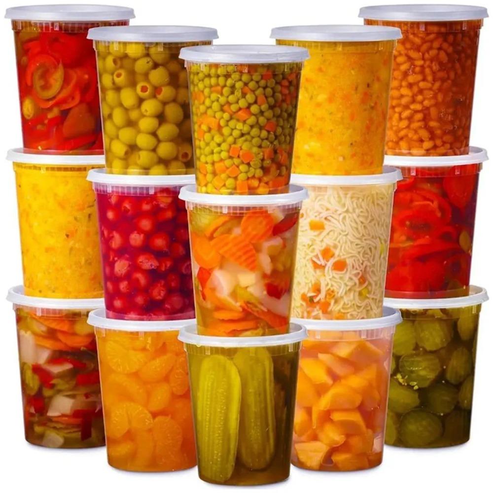 50 шт. контейнер для хранения еды без бисфенола А, круглая чашка для десерта, одноразовая чашка для супа, школа