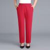 Весенне-осенние свободные однотонные женские прямые брюки, брюки для матери среднего возраста, свободные брюки с эластичной талией в стиле кэжуал