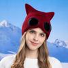 Autumn Winter Windproof Glasses Cap Women's Velvet Warm Knitted Hat Outdoor Ski Ear Protection Cap