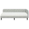 Corner Bed Frame Light Grey 90 x 190 cm Velvet