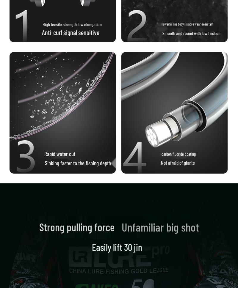 Аутентичная японская серия Хигасино-хара: Высококачественная рыболовная леска из углеродного флюорокарбона - Супермягкая, высокая прочность на разрыв