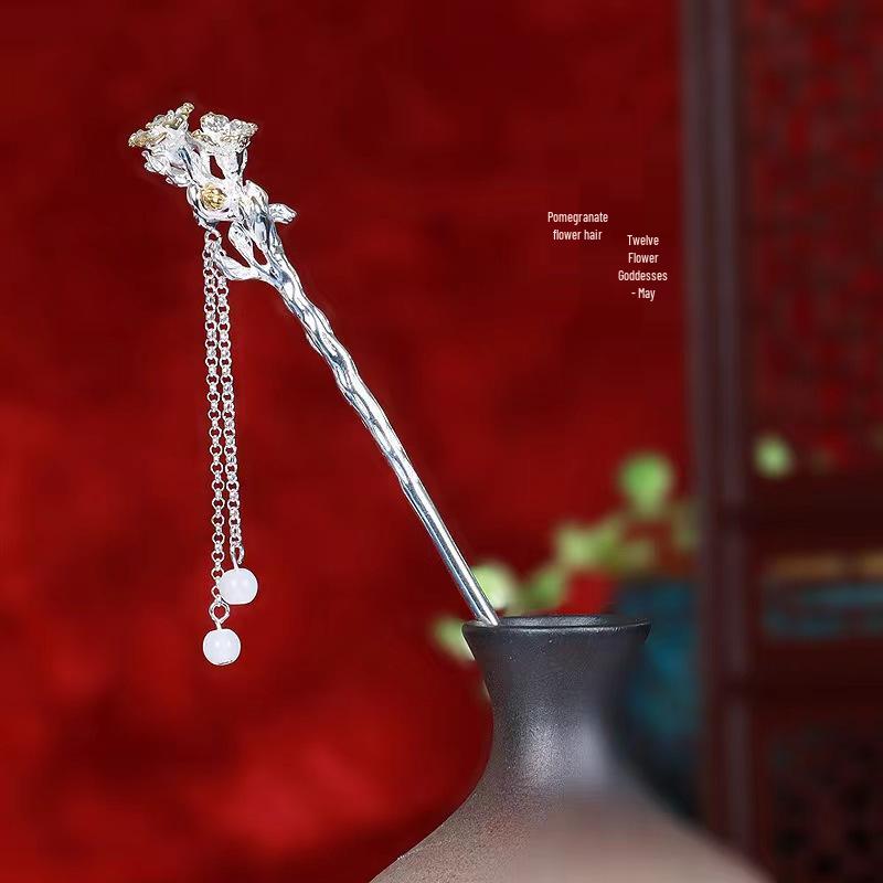 Двенадцать Богинь Цветов Ханфу Заколка для Волос - Прическа в Китайском Стиле Подарок на День Святого Валентина для Неё