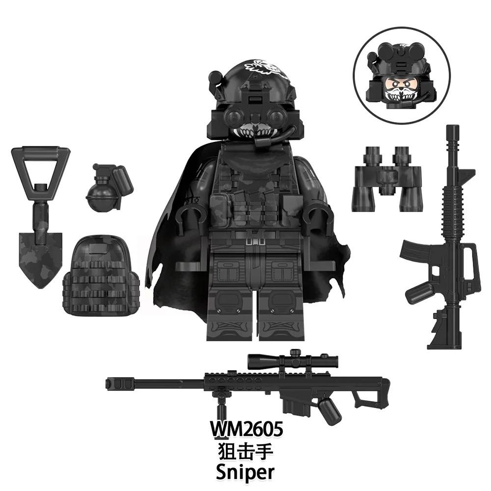 WM6147 WM6168 WM6169 Military Series SWAT Special Forces Building Block Commando Soldier City Police Cap Mini Action Figure Toys