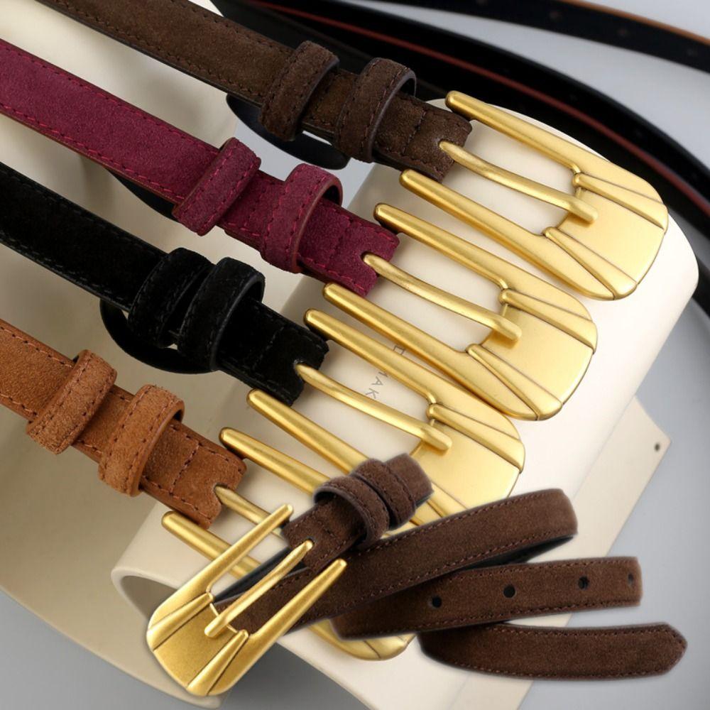 Однотонный Тонкий Пояс на Талию Замшевый Декоративный Пояс Модный Ковбойский Пояс для Женской Юбки Джинсов